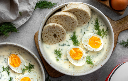 Fitnesz recept: Kapormártás fehérjés knédlivel