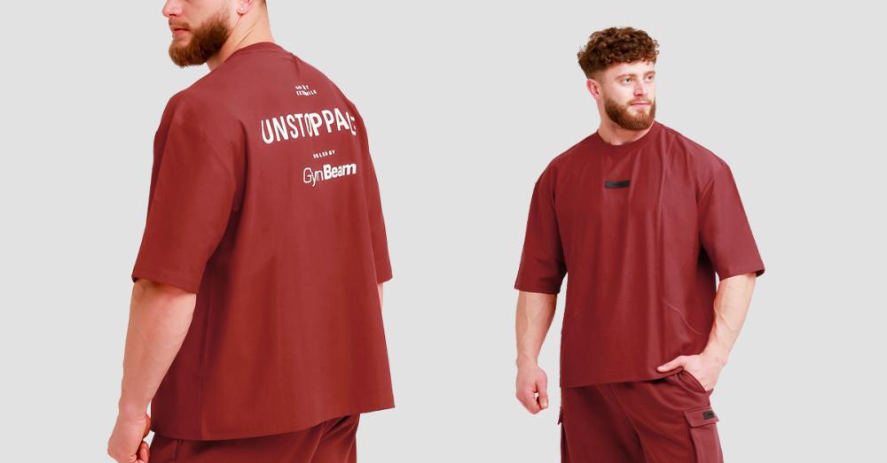 Tričko Oversized Unstoppable Red - GymBeam