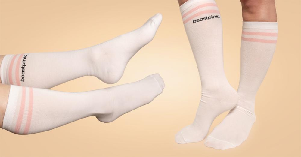 Knee High Socks White - BeastPink