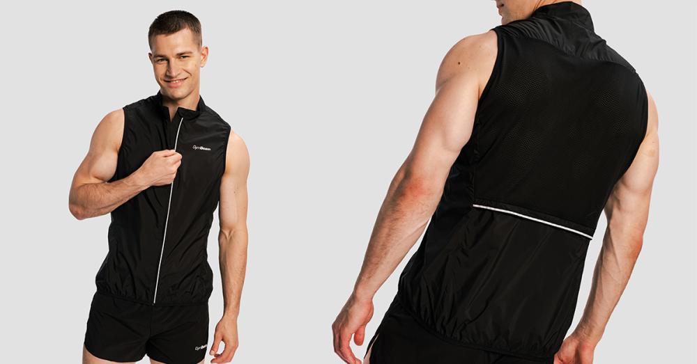 Men's Pulse X Black Running Vest - GymBeam