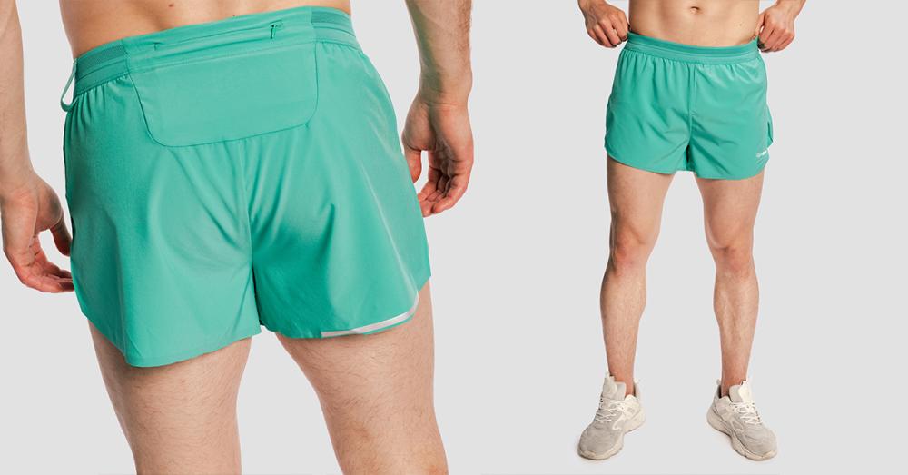 Men's Pulse X Green Running Shorts - GymBeam