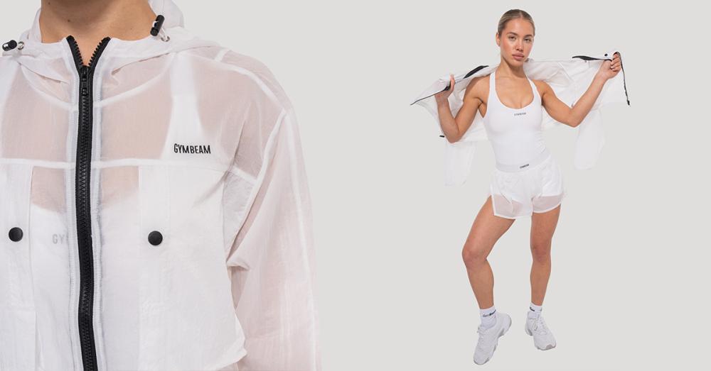 Női Flow Jacket fehér - GymBeam