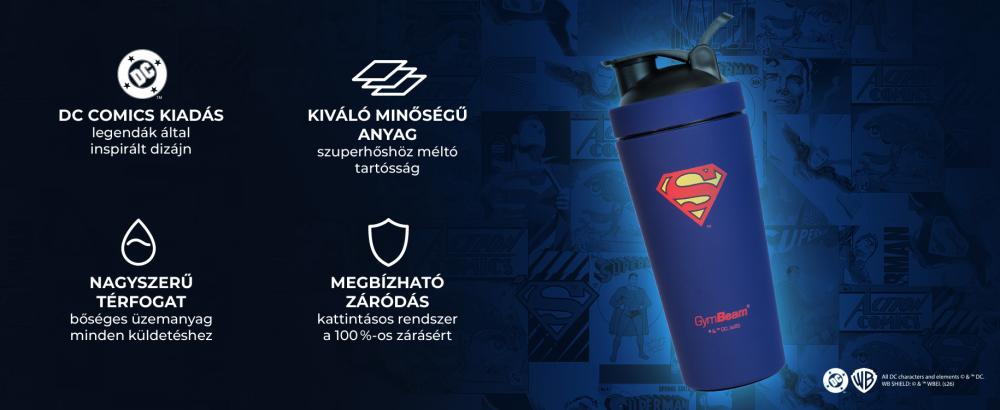 Superman™ acél shaker 750 ml jellemzői - GymBeam
