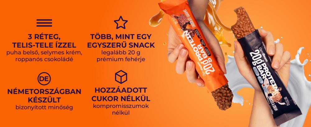 Jellemzők 20 g Protein bar - GymBeam
