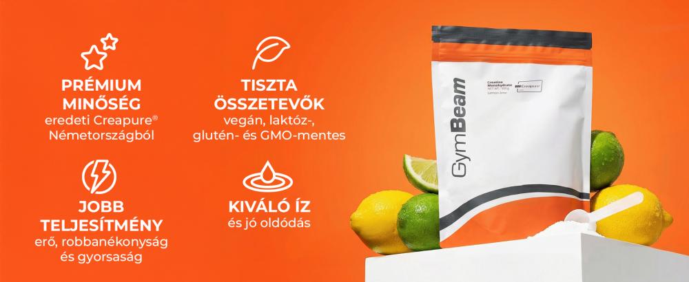 Előnyök és jellemzők Kreatin-monohidrát 100% Creapure® - GymBeam