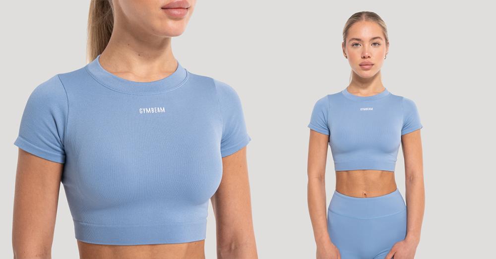 Női Crop Flow Azure felső - GymBeam