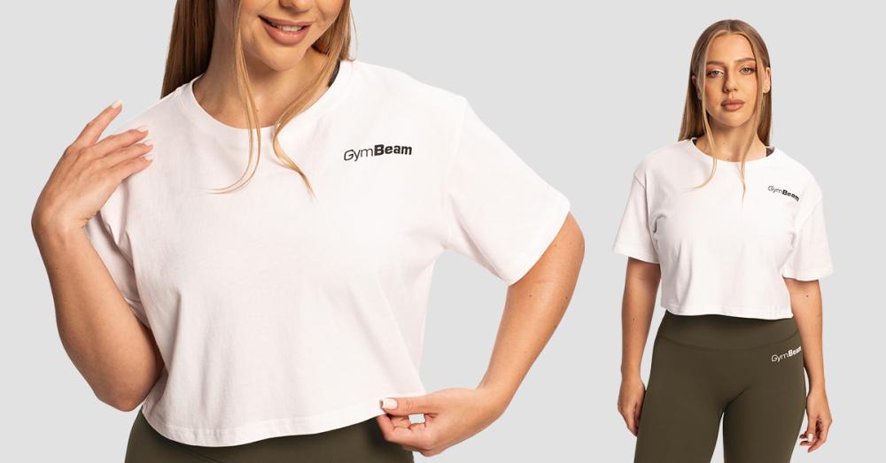 Women's Cropped Limitless White T-Shirt - GymBeam
