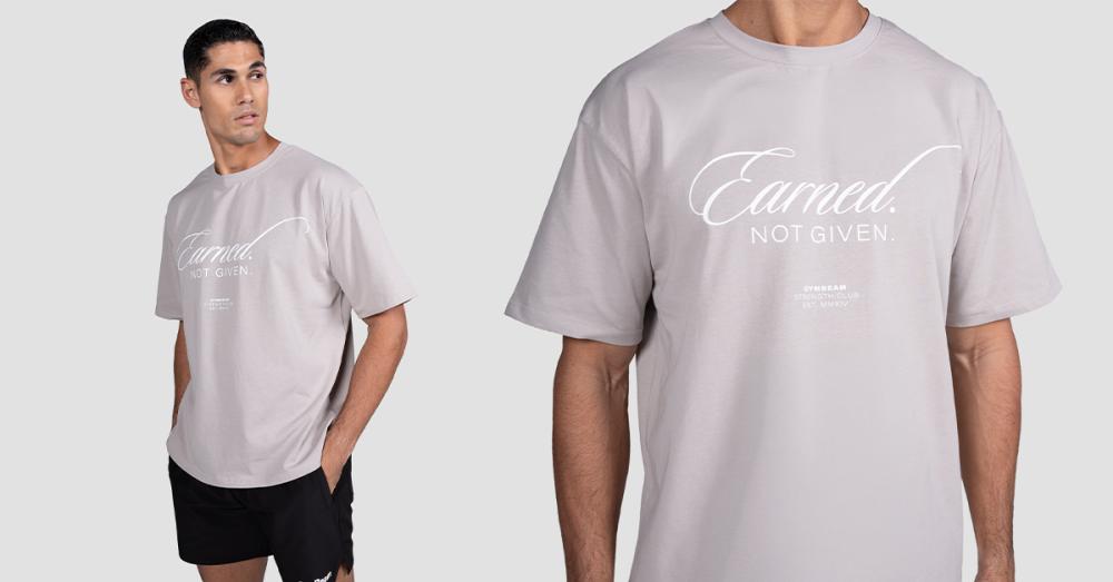 Earned póló Szürke - GymBeam