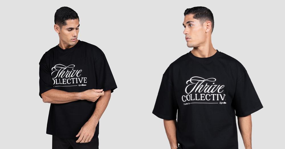 Thrive póló Fekete - GymBeam