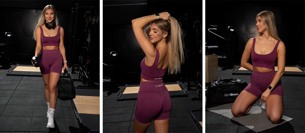 Bezešvá športová podprsenka Lift Plum - GymBeam