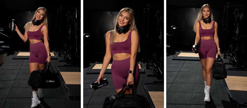 Dámské bezešvé šortky Lift Plum - GymBeam