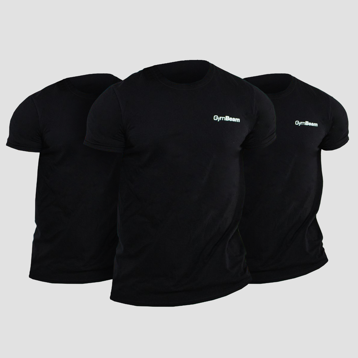Basic póló 3Pack Black - GymBeam