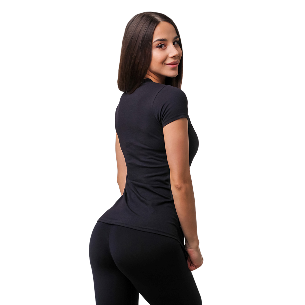 GymBeam Basic női póló Black - Méret: XS | Szín: Fekete | Tömeg: 0,11 g | Csomag: 72 · záber 6