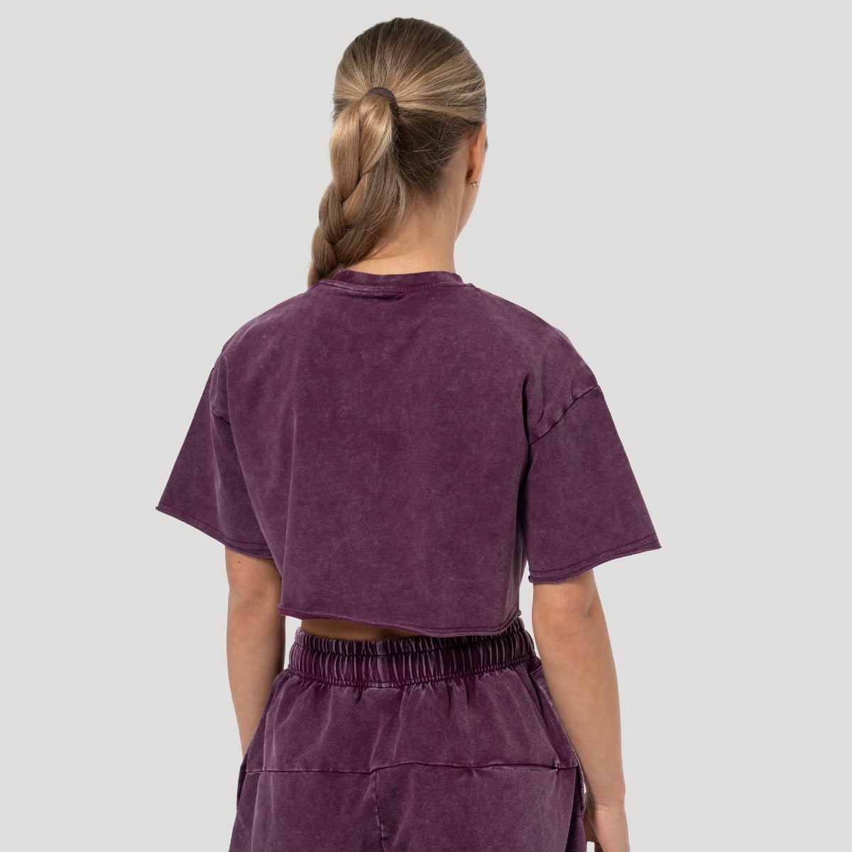 Women‘s Abyss Cropped T-shirt Raisin - GymBeam