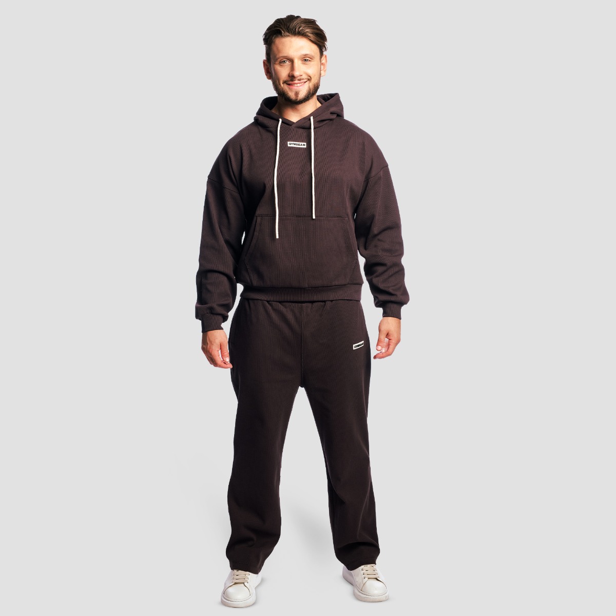 GymBeam Aura Hoodie Tee Brown - Méret: L | Szín: Barna | Tömeg: 0,87 g | Csomag: 20 · záber 6