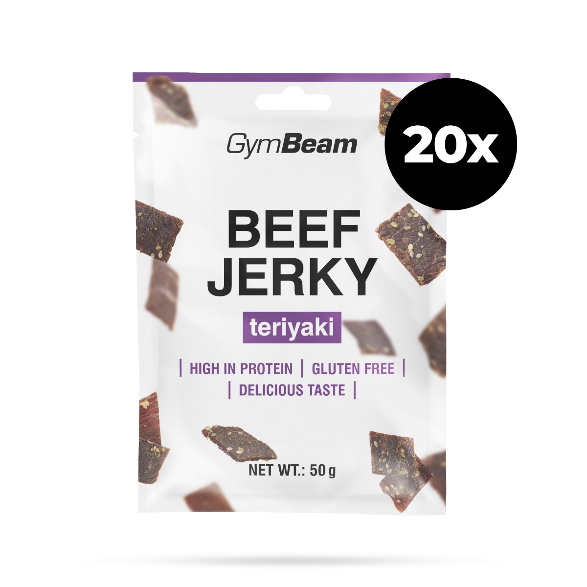 GymBeam Beef Jerky szárított marhahús - Íz: Barbecue | Tömeg: 1 g · záber 6