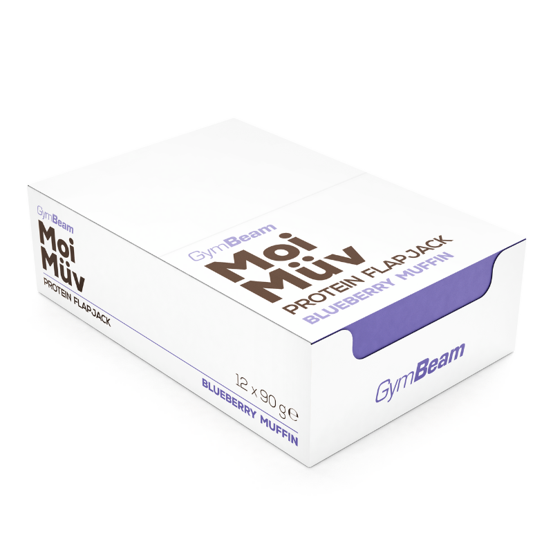 GymBeam MoiMüv fehérjés zabszelet - Íz: Áfonyás muffin | Vek: Felnőtt | Tömeg: 0,09 g | Csomag: 144 · záber 6