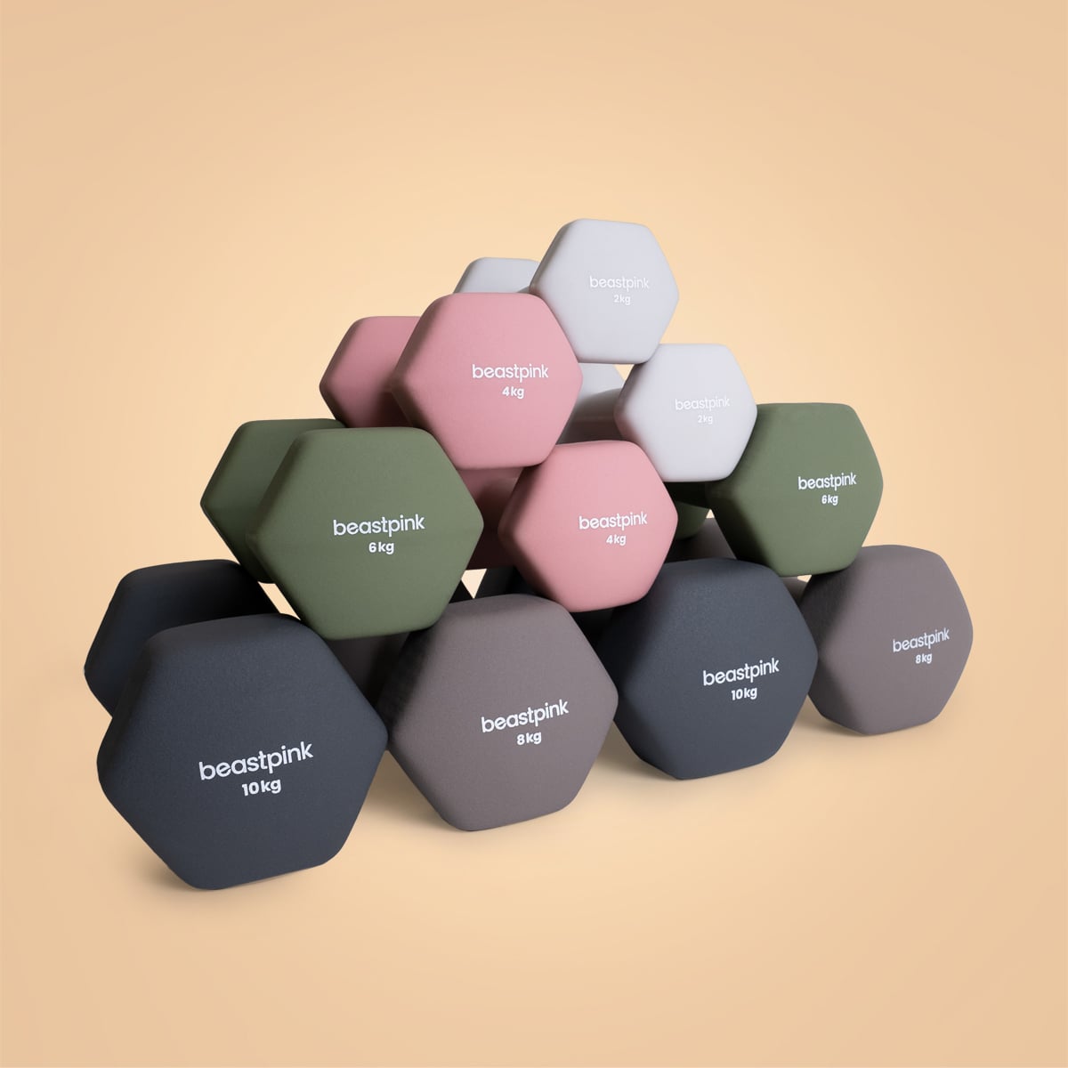 Hex neoprén egykezes súlyzó - BeastPink