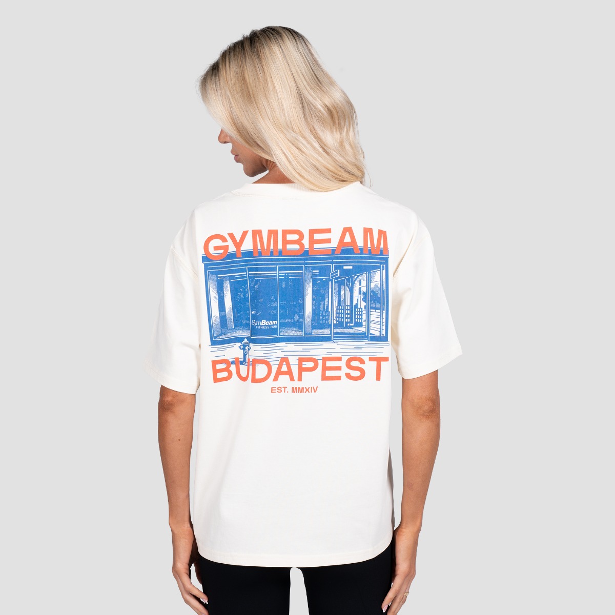 GymBeam Budapest T-shirt Cream - Méret: L | Szín: Krém | Tömeg: 0,2346 g | Csomag: 37 · záber 8
