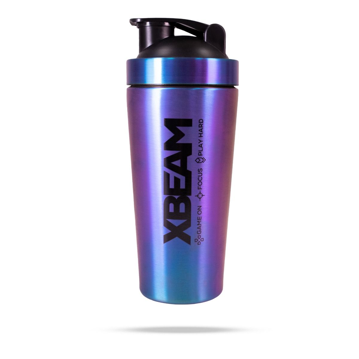 GymBeam Shaker Holoshake Steel – Borraccia In Acciaio 739 Ml, Design Cyberpunk, Per Integratori E Gamer
