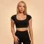 Sense Cropped női póló Black - BeastPink XS