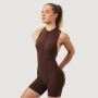 Women‘s NEO Zip-Up Jumpsuit Mocha - GymBeam XL