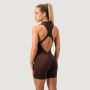 Women‘s NEO Zip-Up Jumpsuit Mocha - GymBeam XL