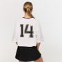 Varsity női oversized póló White - GymBeam XL
