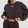 Aura női Cropped pulóver Tee Brown - GymBeam S