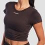Aura női Cropped póló Tee Brown - GymBeam M