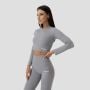 FLO Ribbed női Crop Top Grey - GymBeam S