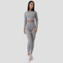 FLO Ribbed női Crop Top Grey - GymBeam S