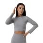 FLO Ribbed női Crop Top Grey - GymBeam S