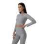 FLO Ribbed női Crop Top Grey - GymBeam S