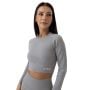 FLO Ribbed női Crop Top Grey - GymBeam S