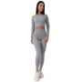 FLO Ribbed női Crop Top Grey - GymBeam S