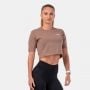 Minimalist Logo Brown Crop Top - NEBBIA M