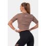 Minimalist Logo Brown Crop Top - NEBBIA M