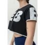Game On Oversized Crop Top Black - NEBBIA M