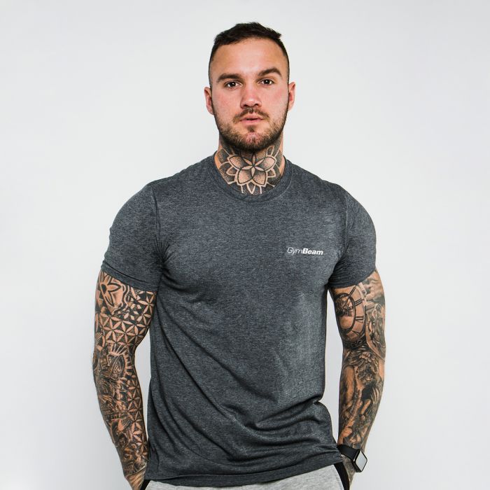 Men's T-shirt Dark Grey/White - GymBeam