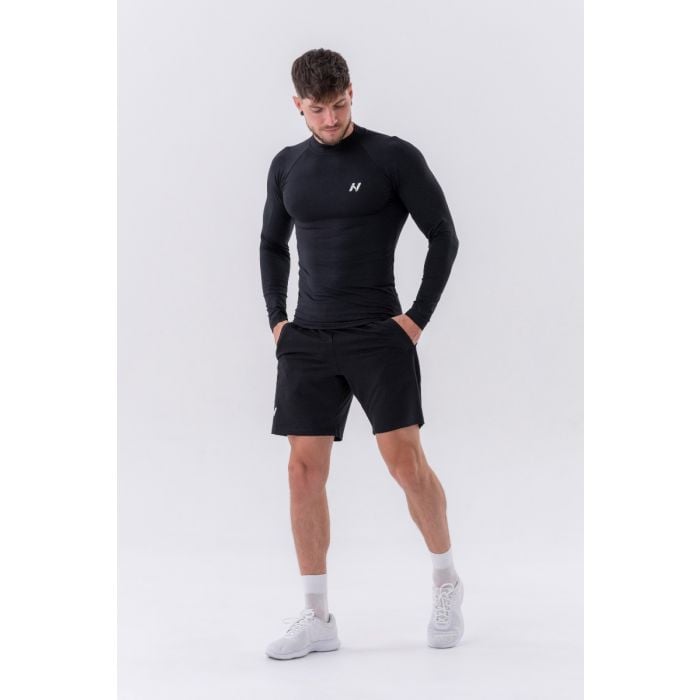 Active Long-Sleeve Black férfi hosszú ujjú póló - NEBBIA XXL