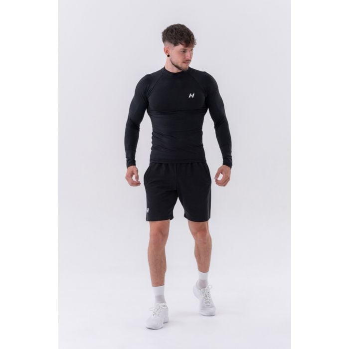 Active Long-Sleeve Black férfi hosszú ujjú póló - NEBBIA XXL