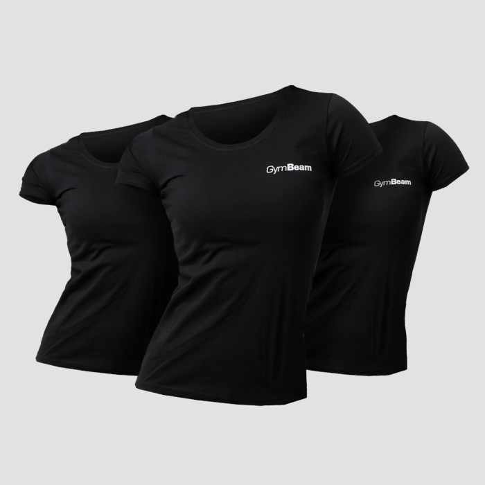 Basic női póló 3Pack Black - GymBeam XXL - 3pack