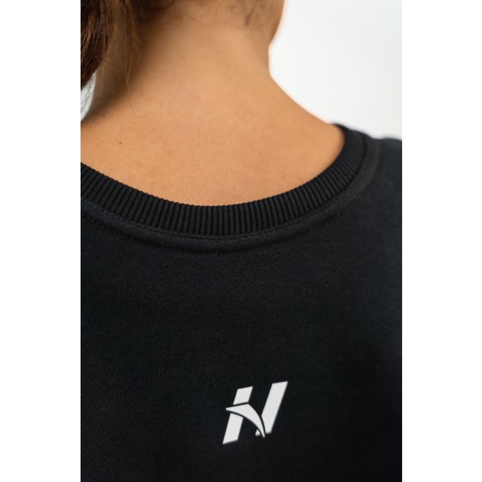 Crop Sweatshirt Gym Spirit Black - NEBBIA L