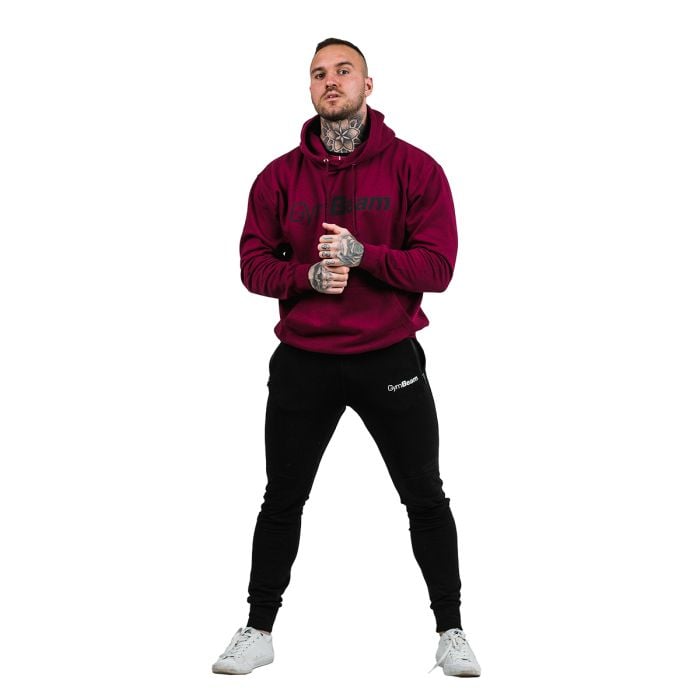 PRO Hoodie pulóver Burgundy - GymBeam L