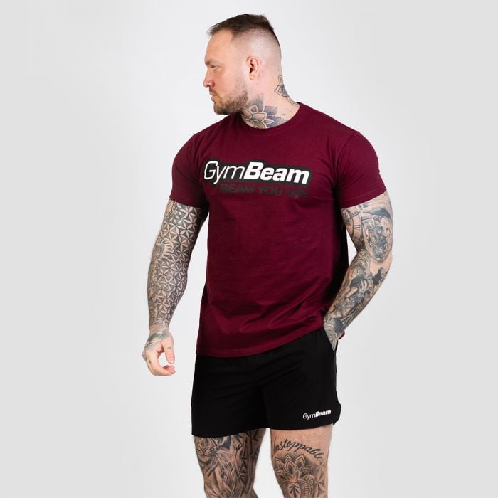 Beam póló Burgundy - GymBeam L