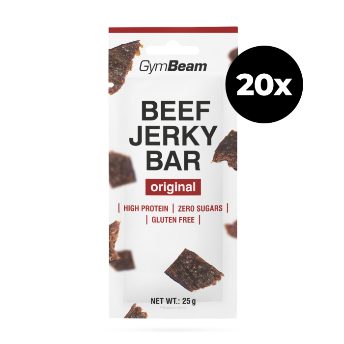 Beef Jerky szárított marhahús szelet - GymBeam 25 g - fűszeres