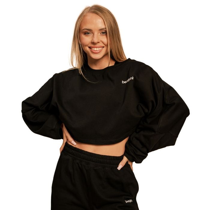 Bliss Cropped női pulóver Black - BeastPink S
