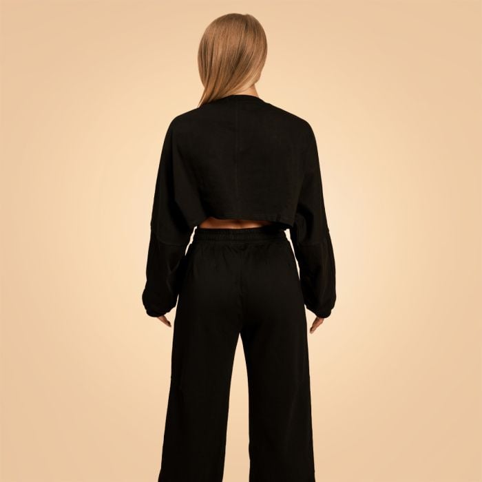 Bliss Cropped női pulóver Black - BeastPink S