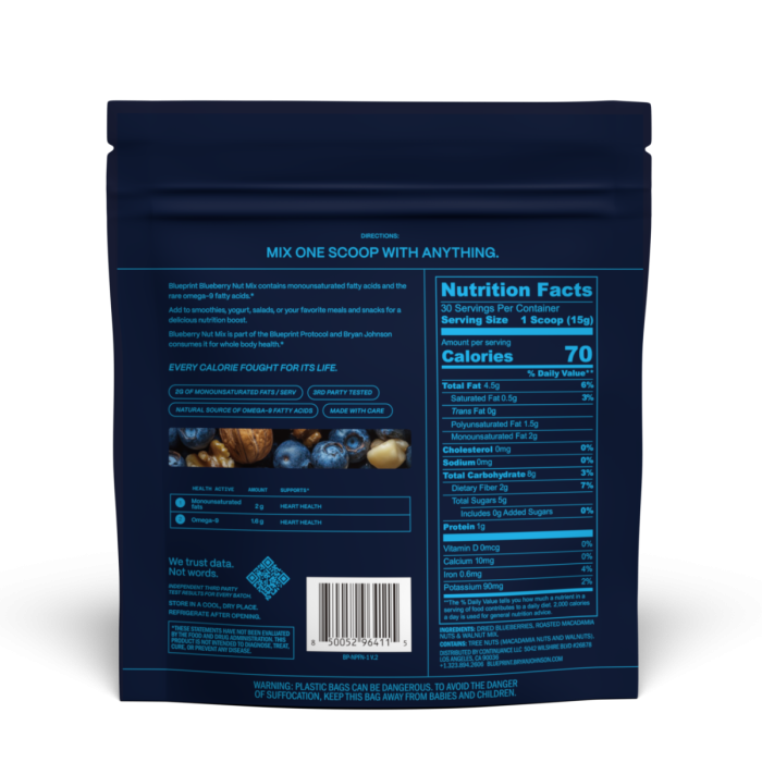 Blueberry Nut Mix - Blueprint 439 g